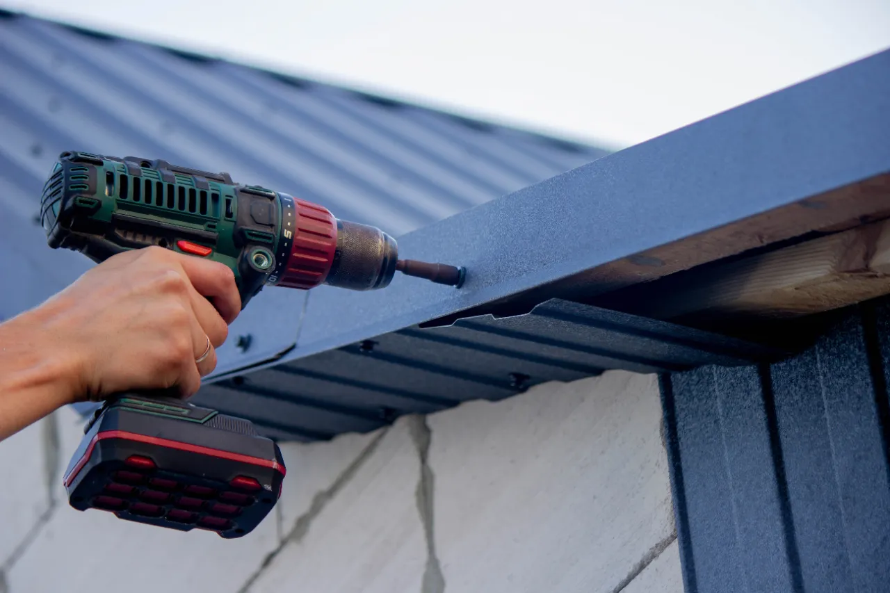 Assembling exterior panels with power drill