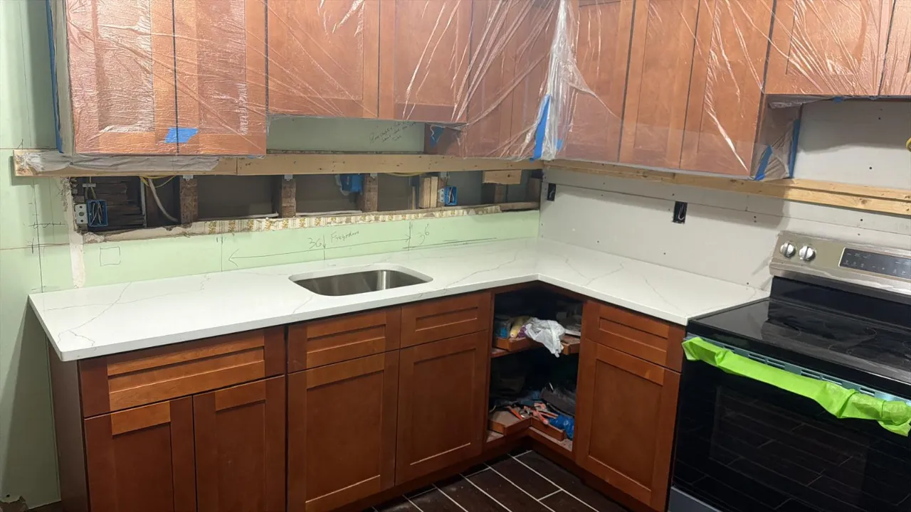 Kitchen remodel progress in New Jersey
