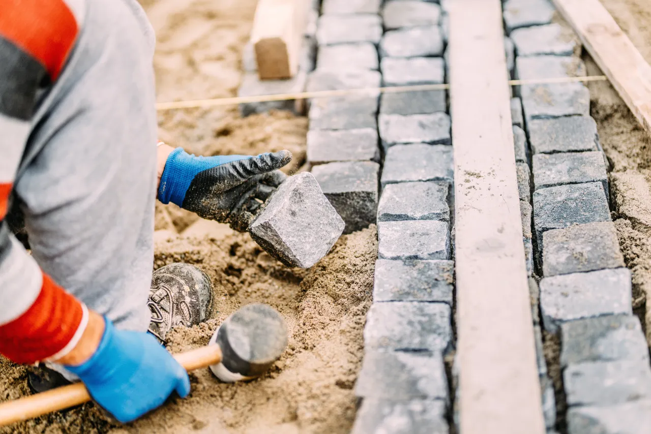 Construction works for sidewalk in New Jersey